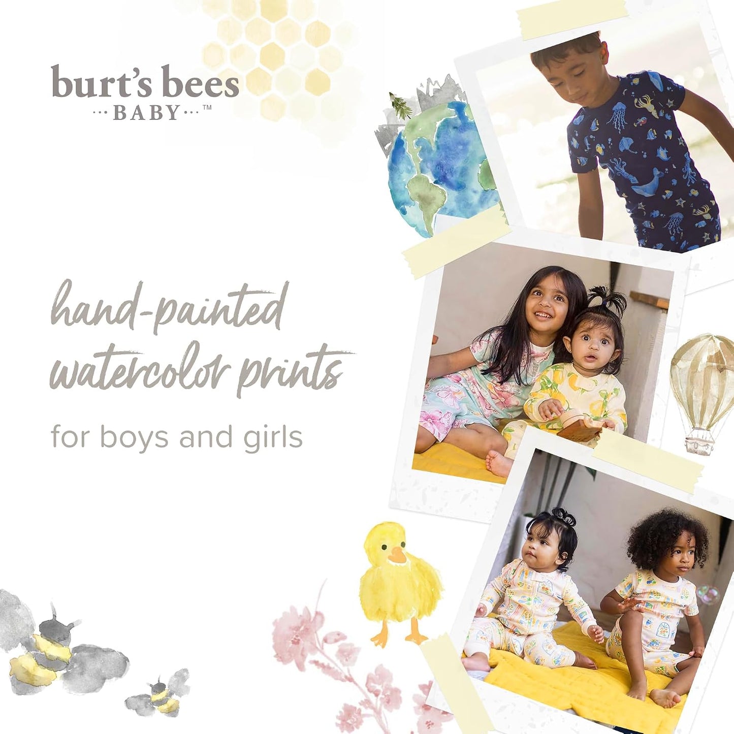 Burt's Bees Baby Unisex Pajamas, Short Sleeve Tee and Shorts 2-Piece PJ Set, 100% Organic Cotton