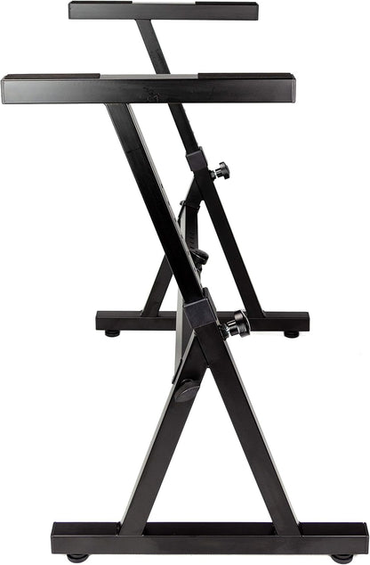RockJam KB100 Verstellbare, gepolsterte Klavierbank, X-Stil, Schwarz