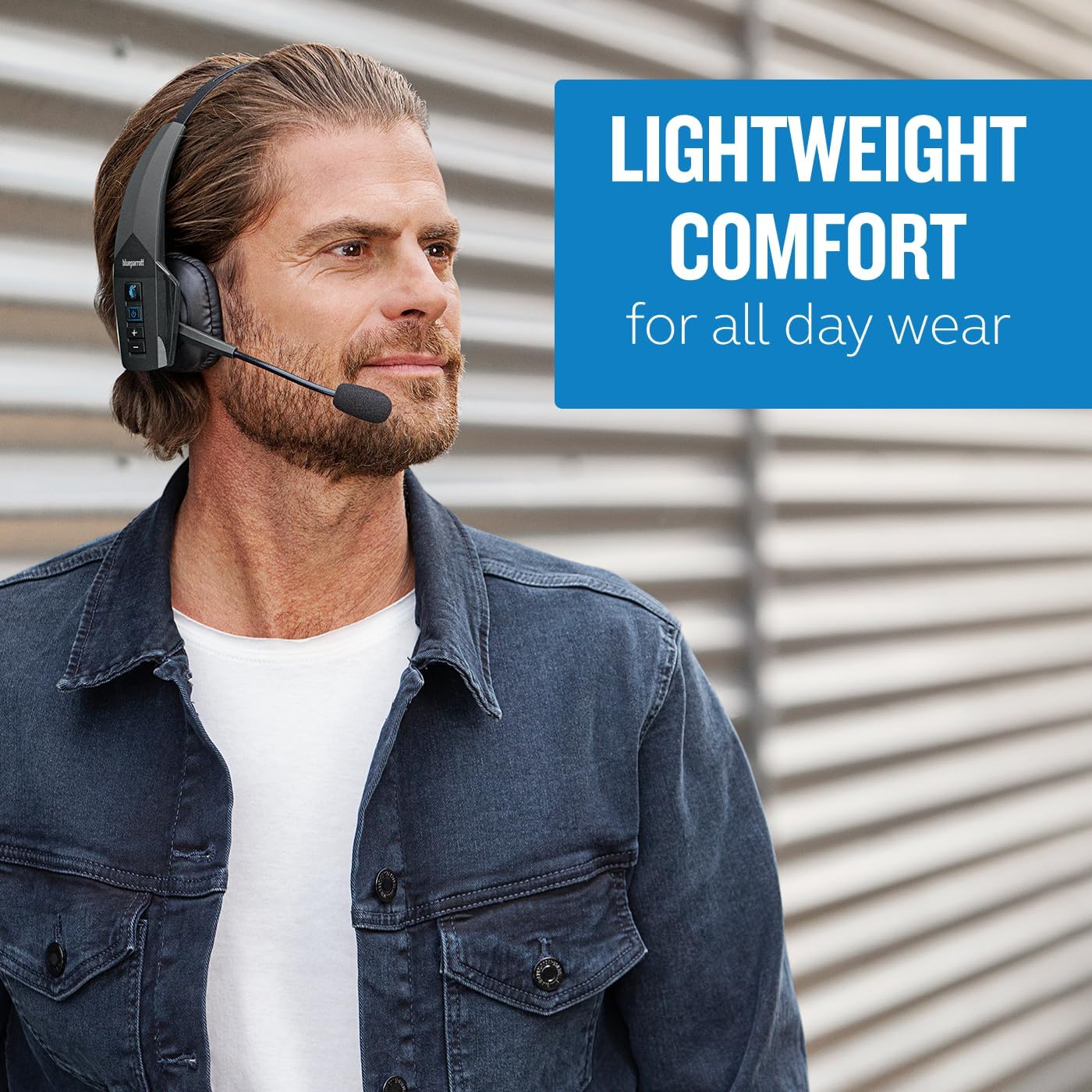 BlueParrott B350-XT Noise Cancelling Bluetooth Headset – Updated Design with Industry Leading Sound and Improved Comfort, Hands-Free Headset with Expanded Wireless Range and IP54-Rated Protection