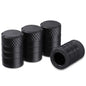 CKAuto Tire Valve Stem Cap, Black, 4 pcs/Pack, Anodized Aluminum Valve Stem Cap Set, Corrosion Resistant, Ideal for Cars, Trucks, and Bicycles