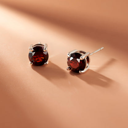 Amazon Essentials Sterling Silver Round Birthstone Stud Earrings