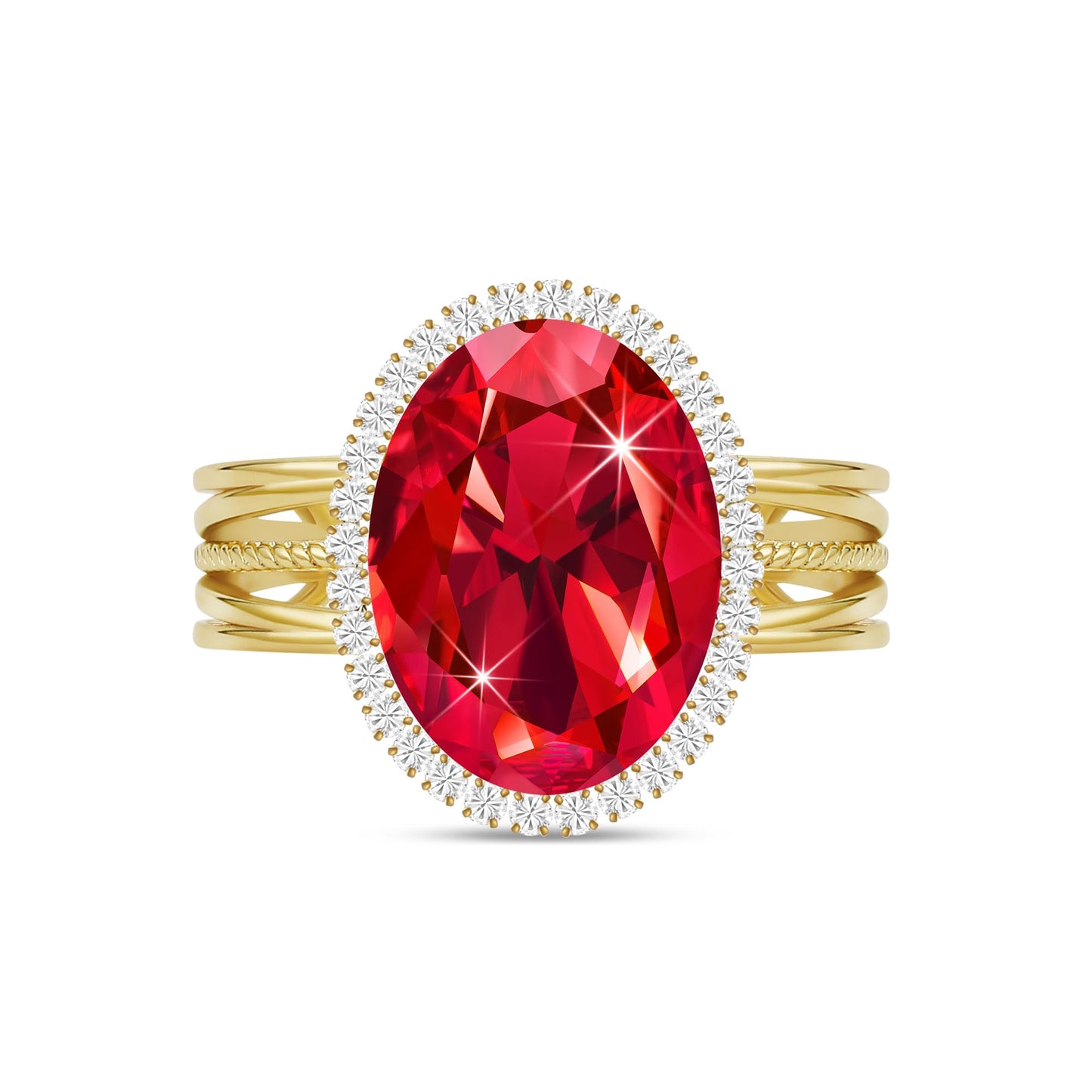 Linawe Birthstone Chunky Adjustable Rings for Women, Gold/Silver/Rose Gold Statement Rings, Imitation Diamond Fake Gemstone Crystal Cocktail Ring, Cubic Zirconia Costume Jewelry