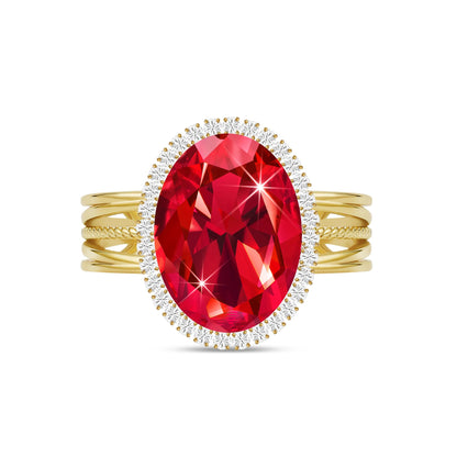 Linawe Birthstone Chunky Adjustable Rings for Women, Gold/Silver/Rose Gold Statement Rings, Imitation Diamond Fake Gemstone Crystal Cocktail Ring, Cubic Zirconia Costume Jewelry
