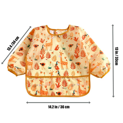 PandaEar 3er Pack Langarm-Lätzchen | Wasserdichtes Lätzchen mit langen Ärmeln für Babys, Säuglinge, Kleinkinder von 6–36 Monaten (Tier)