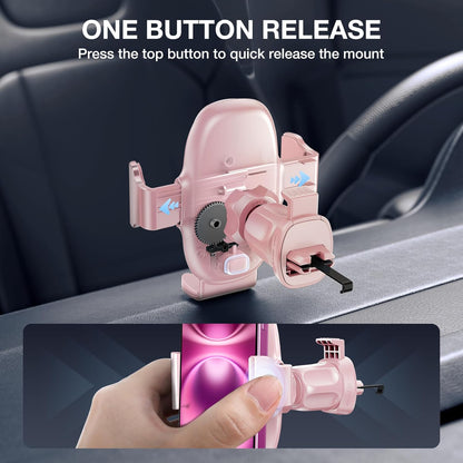 Miracase Handyhalterung für Lüftungsschlitze im Auto【2026 Breitere Klemme & Metallhaken】 Handyhalterung für Lüftungsschlitze im Auto, Freisprechfunktion, Handy-Autohalterung für iPhone 17 Pro Max 16 15 14 13 12 Samsung S25 Autozubehör