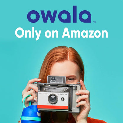 Owala FreeSip Isolierte Edelstahl-Wasserflasche mit Strohhalm für Sport und Reisen, BPA-frei, 710 ml, Shy Marshmallow