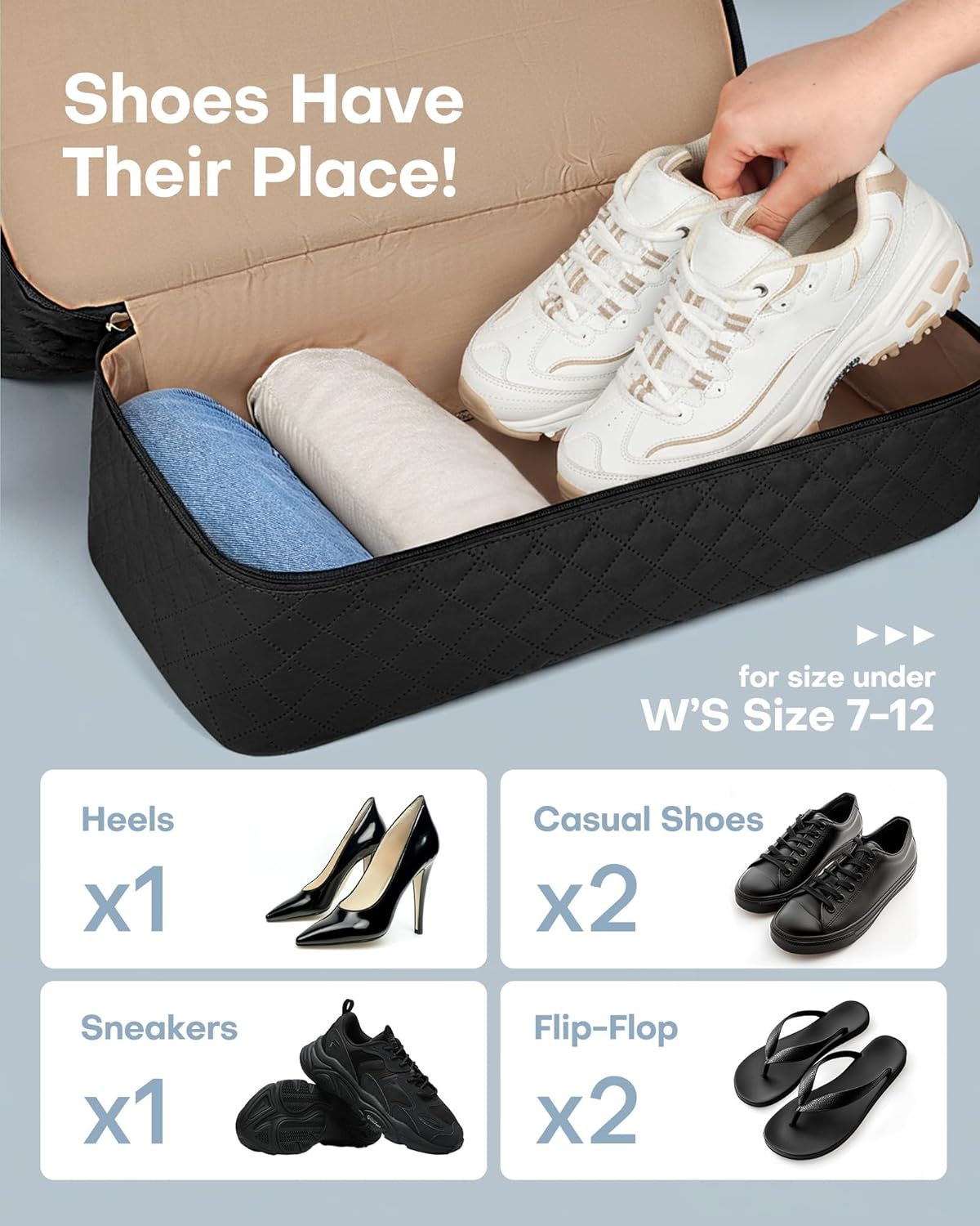 HOTOR Reisetasche - Große Weekender-Tasche für Frauen, Handgepäck mit Schuhfach, Übernachtungstasche mit Kulturtasche für Reiseutensilien und Reisezubehör, Schwarz, 34,0 x 45,0 x 20,0 cm