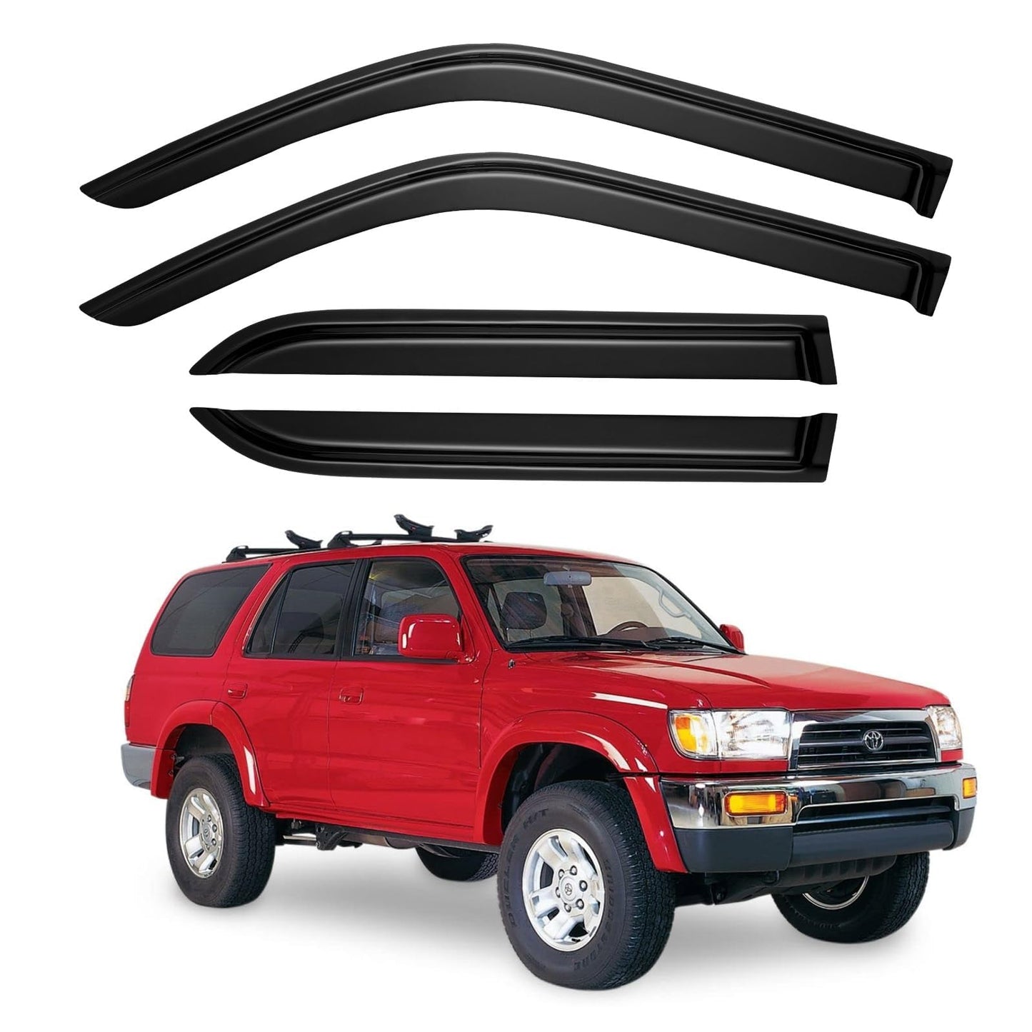 Window Visors Rain Guards for 2015-2026 Ford F150 SuperCrew & 2017-2026 F-150 Raptor F250 F350 F450 F550 Super Duty Crew Cab, Out-Channel Window Vent Deflectors Visors Shades Protectors