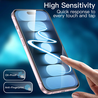 JETech Displayschutzfolie für iPhone 16 6,1 Zoll, gehärtetes Glas mit einfachem Installationstool, Case-Friendly, HD Klar, 3 Stück