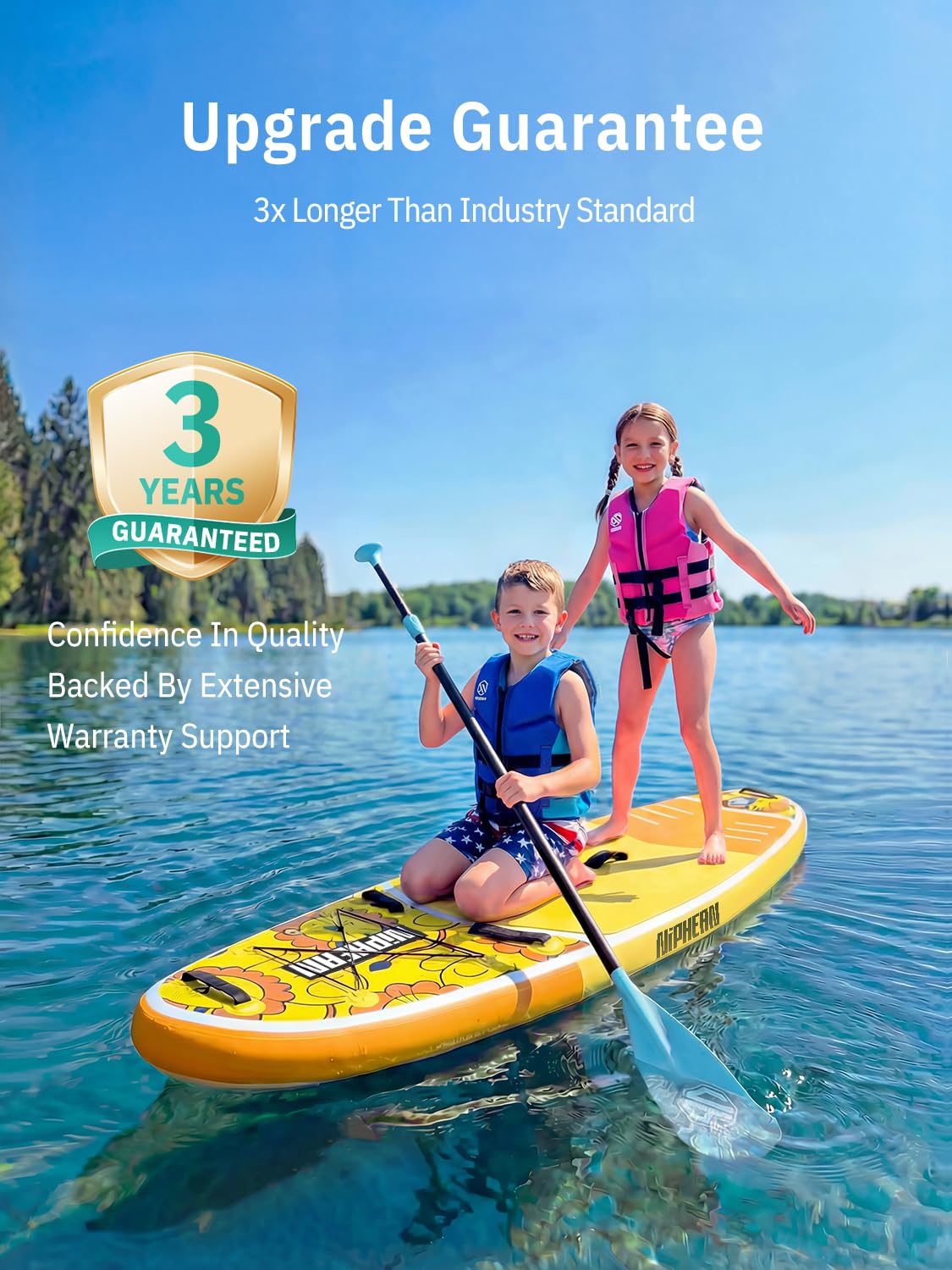 Niphean（Ultra-Light） Inflatable Paddle Board with StabilTrac Fin and Durable SUP Accessories, 10' Stand Up Paddle Boards for Adults & Youth, Versatile Yoga Paddle Board, Gift Ideas