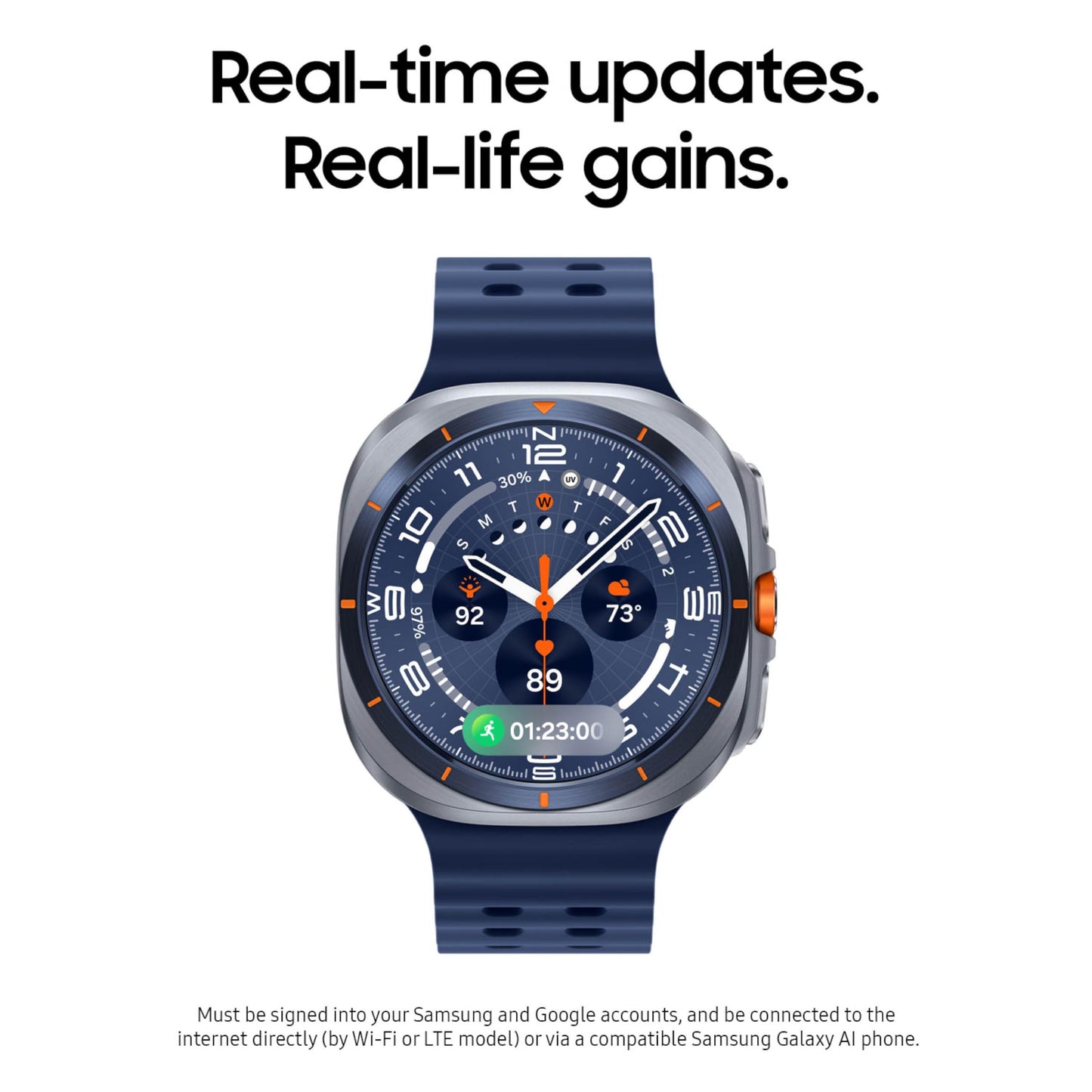 Samsung Galaxy Watch Ultra (2025) 47mm LTE Smartwatch, Titanium Casing, Advanced Sleep Coaching, Running Coach, Energy Score, Heart Rate Tracking, GPS, Titanium Silver [US Version, 2 Yr Warranty]