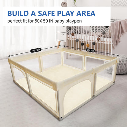Huloo Sleep Ultra Soft Baby Spielmatte für den Boden, 3,3 cm dicke Elasti-Foam 127x127 cm Laufgittermatte für Kleinkinder, rutschfeste Rückseite, sicher zum Krabbeln und für die Bauchlage, Tatami-Stil (Dunkelgrau)