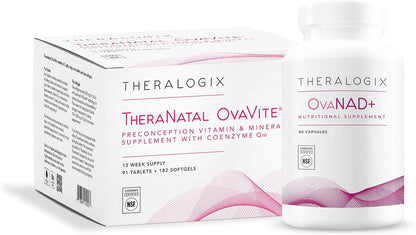 Theralogix TheraNatal OvaVite Preconception Vitamins + OvaNAD+ Egg Quality Support Bundle, (Pack of 2)