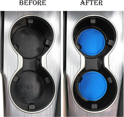 SINGARO Auto-Becheruntersetzer, 4 Stück universelle rutschfeste Becherhalter, in Ornamente eingebettete Untersetzer, Auto-Interieur-Zubehör, Schwarz
