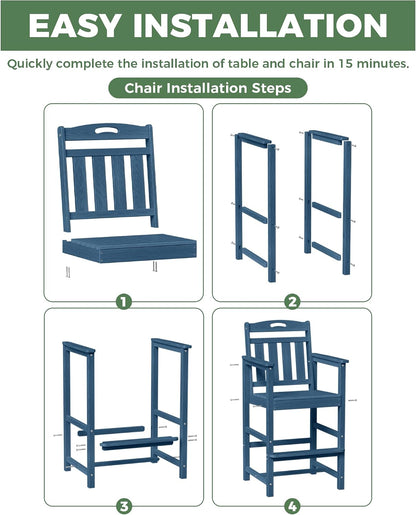 SUUNYN Outdoor Patio Bar Height Chair Review: Comfortable and Durable