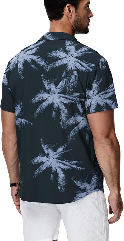 HMIYA Herren Hawaiihemden Kurzarm Button-Up Hemd Herren S-3XL