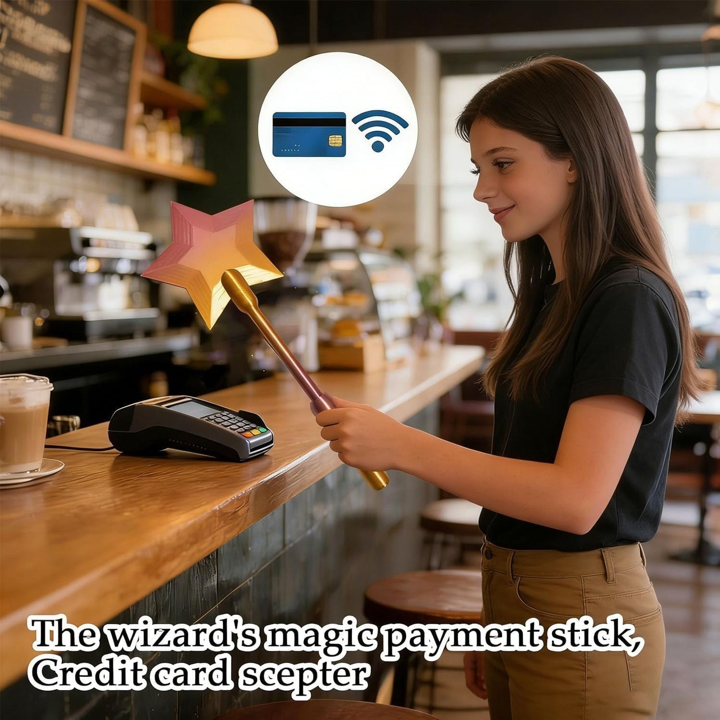 2 Pack 3D Printed Wand Tap to Pay, 2026 Upgrade Star Magic Fairy Pay Wand, Starlight Magic Wand Contactless Payment Card Holder, Suitable Scenarios for Card Payment, Easy Checkout