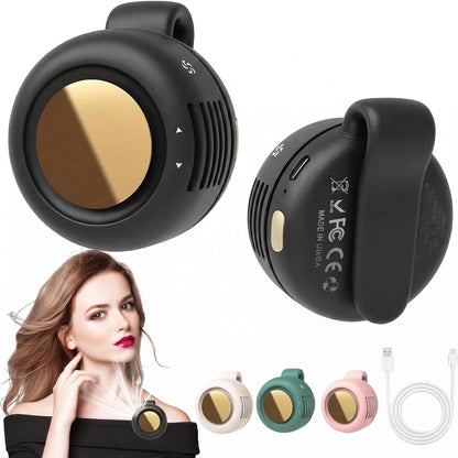 Portable Silent Mini Bladeless Fan Clip On, Small Fan Clip on for Shirt & Waist, Adjustable 3-Speed Suspended Whirlwind Fans, For Outdoor & Travel & Office, Travel Accessories, Gift