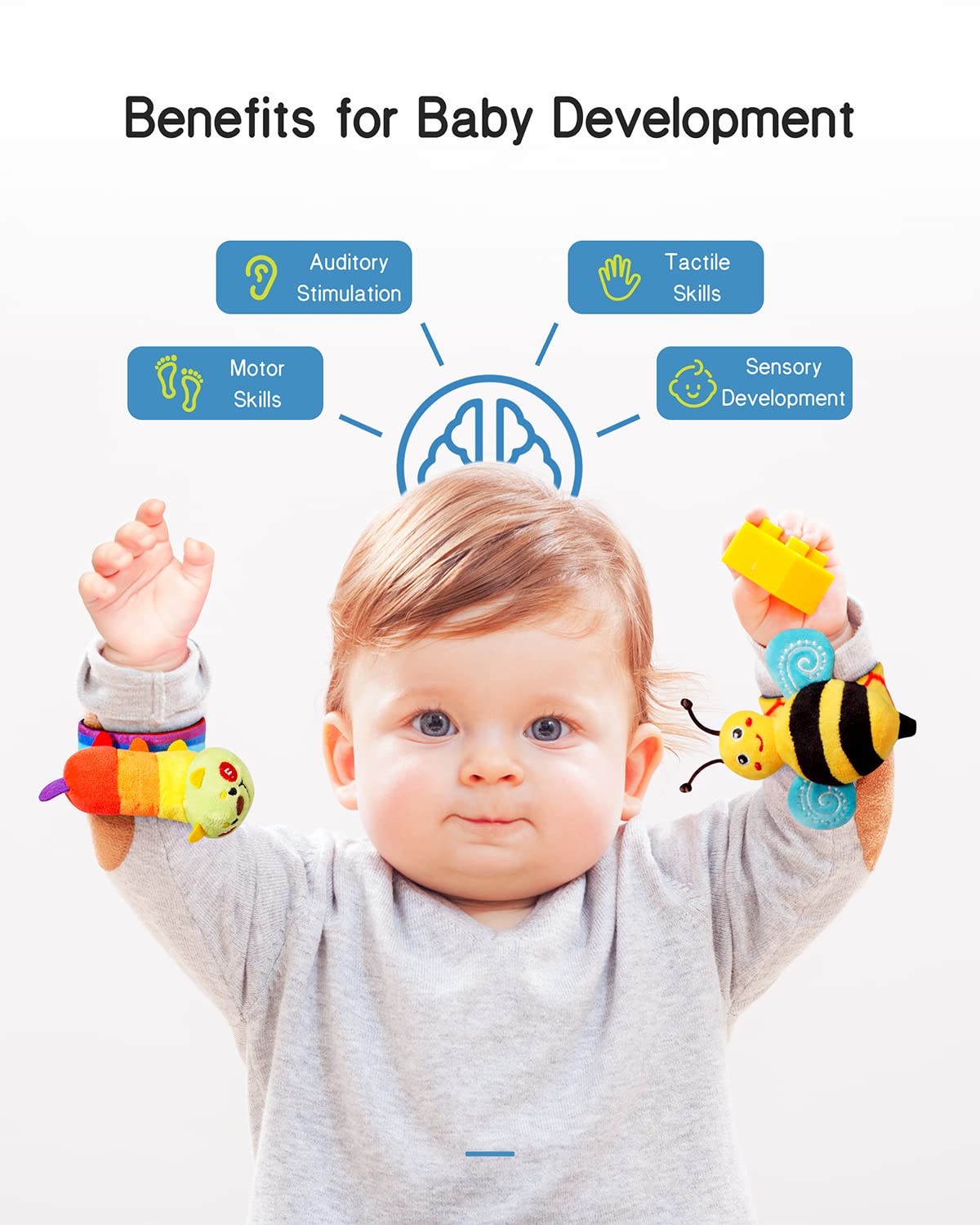 Infinno Baby Wrist Rattle Socks and Foot Finder Set: A Delightful Way to Stimulate Your Little One's Senses
