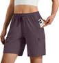 Hugut Women's Lightweight Hiking Cargo Shorts Quick Dry Athletic Shorts Camping Travel Golf Zipper Pockets Water Resistant