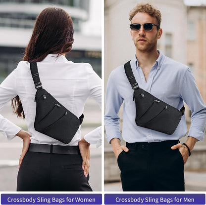 Wasserdichter Anti-Diebstahl Schulter Rucksack Sling Brust Crossbody Bag Abdeckpack Rucksack Fahrrad Sport (B13-007 Schwarz-linke Hand)