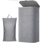 Lifewit 105L Large Laundry Basket with Lid, Laundry Hamper with Plastic Handles and Removable Bag, Foldable Tall Dirty Clothes Hampers for Laundry for Laundry Room, Bedroom, Bathroom, Dorm, Beige
