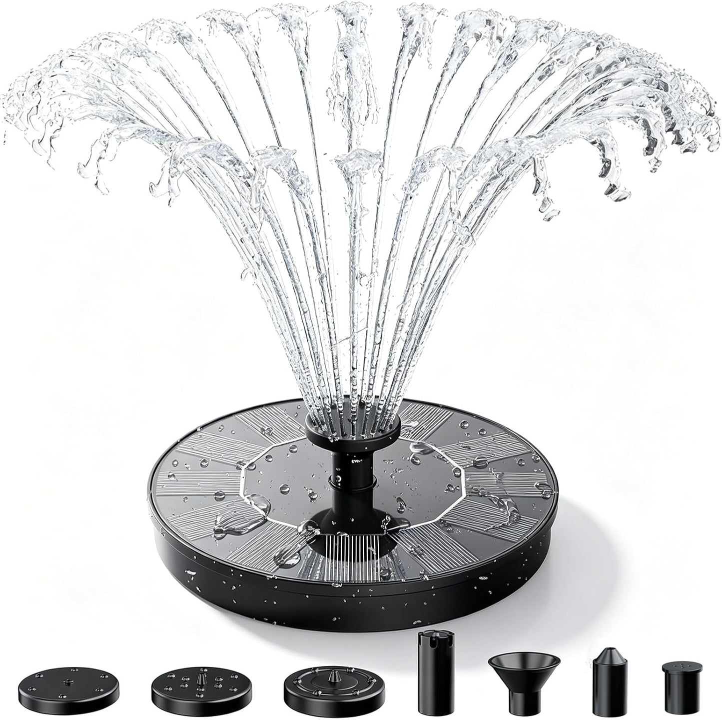AISITIN Solar Fountain Pump with 6 Nozzles, 2026 Solar Bird Bath Fountains, Upgraded Floating Solar Water Fountain for Garden, Pond, Pool & Outdoor