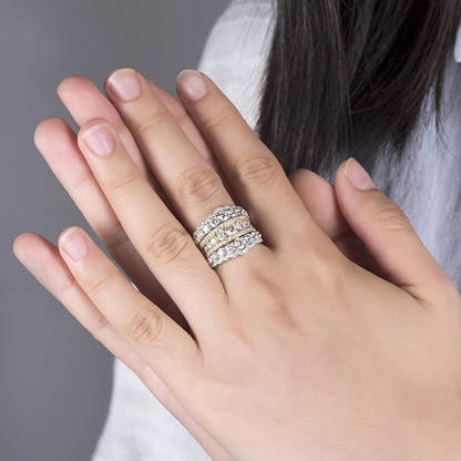 Promise Rings for Girls, 3.4ct Diamond Engagement Rings for Womens White Gold Ring for Girlfriend Gifts