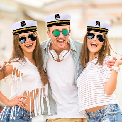 Yacht Kapitänshut, Matrosenhut, Schiff Boot Mütze, Kapitäns Kostümzubehör für Damen Herren Verkleidung Halloween