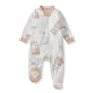 Burt's Bees Baby Boys Sleep and Play Pajamas, 100% Organic Cotton, One-piece PJs, Diagonal Zip Up Loose Fit Footie
