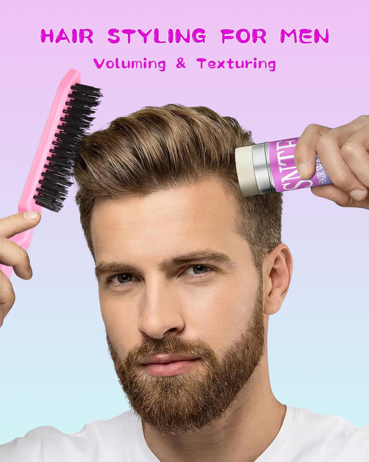 Haarbürste für Sleek-Look, Haarwachs-Stick für glatte abstehende Haare, gegen Frizz, für elegante Pferdeschwänze, Dutts – Gel, Pomade, Balsam-Stick für Frauen – Styling-Accessoires für Mädchen, Kinder