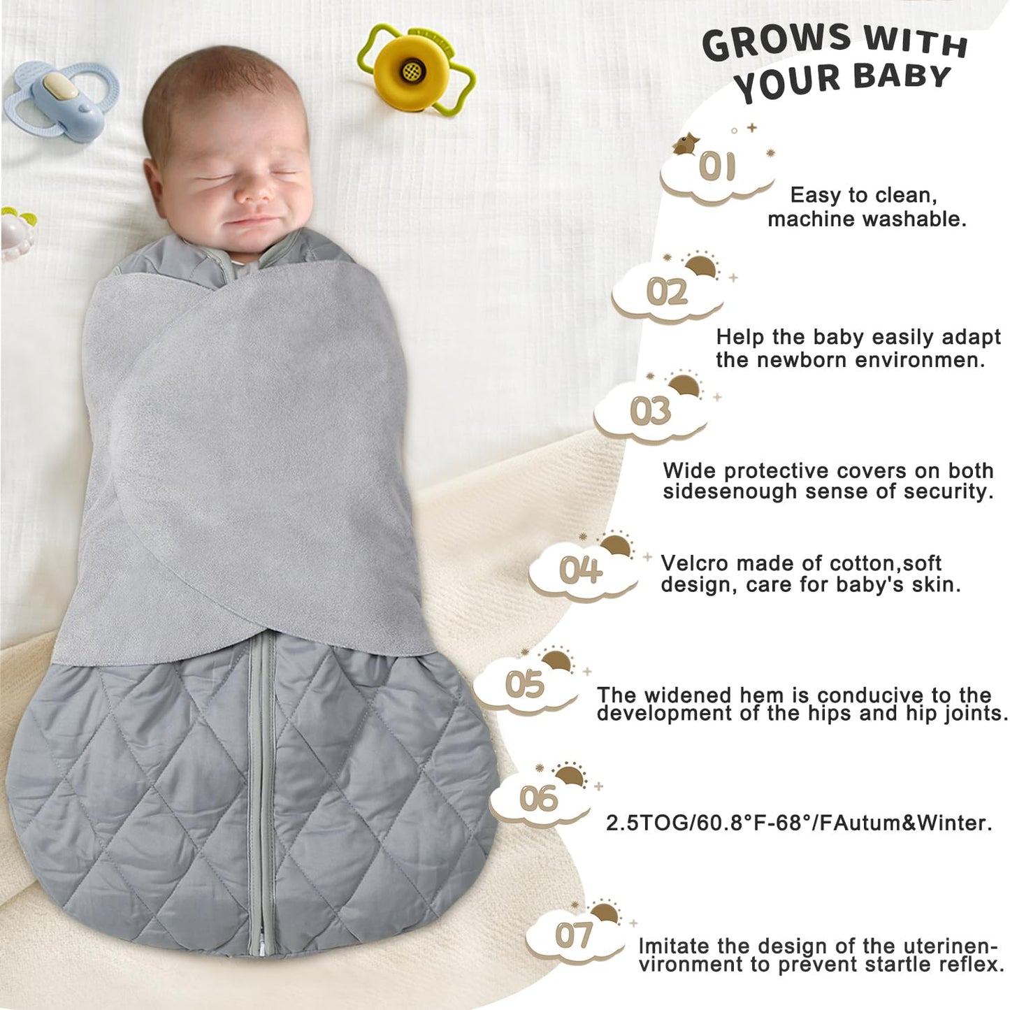 BSTOPPT Fleece Newborn Sleep Sack Baby Swaddle,3-Way Adjustable Wearable Blanket,2 Pack Fleece Swaddling sleeping bag TOG 2.0， (Blue&Green, 0-3 Months)