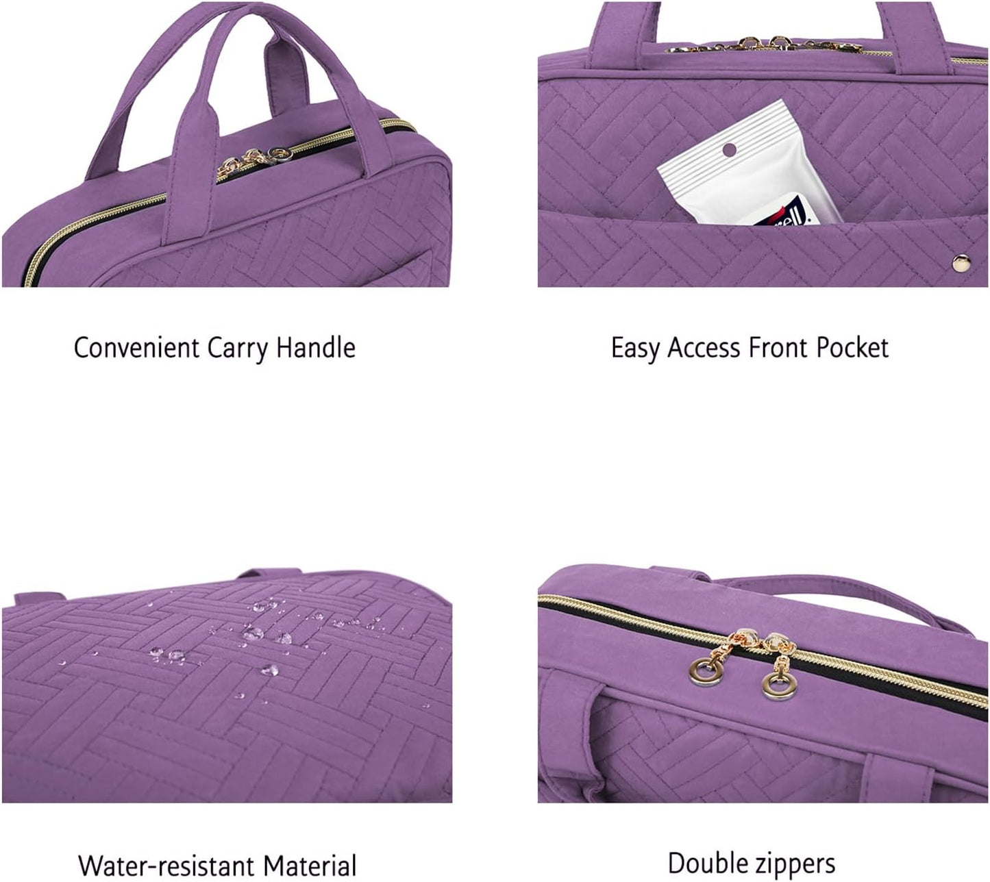BAGSMART Kulturbeutel Reise-Organizer mit Aufhängehaken, wasserdichte Make-up-Kosmetiktasche für Zubehör, Shampoo, Standardbehälter, Toilettenartikel