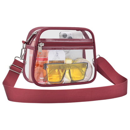 Clear Bag for Stadium Events Clear Sports Fan Handbags Purses with Adjustbale Strap for Concerts Festivals Game Day