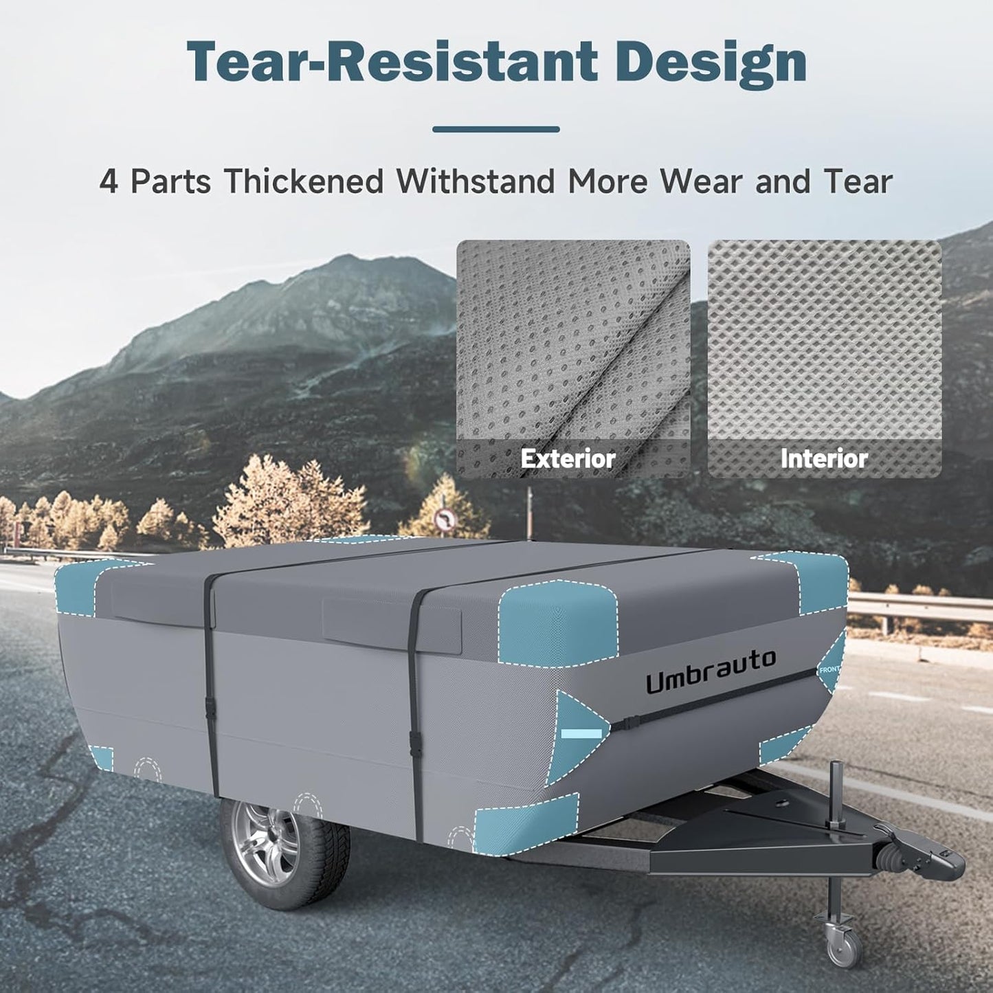 Umbrauto Class C RV Cover Fits 29-32’, Class C Motorhome Camper Cover, Heavy Duty 7 Layers Top Windproof Breathable RV Cover with 3Pcs Extra Straps, Adhesive Repair Patches, 6 Gutter Covers