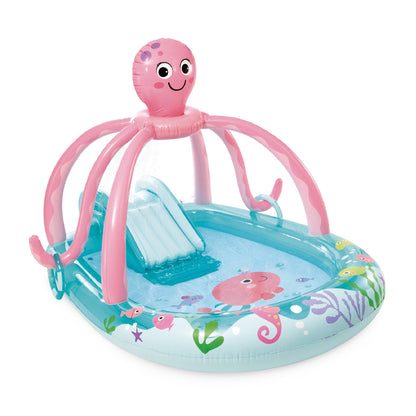 Intex 96" x 78" x 28" Inflatable Jungle Adventure Play Center Spray Kiddie Pool - Backyard Kids Water Slide, Outdoor Blow-Up Splash Pad for Toddlers