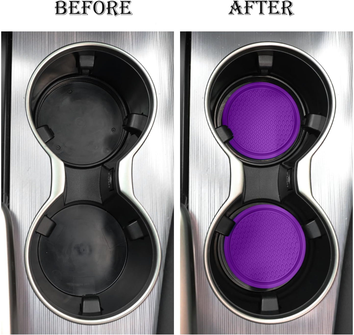 SINGARO Auto-Becheruntersetzer, 4 Stück universelle rutschfeste Becherhalter, in Ornamente eingebettete Untersetzer, Auto-Interieur-Zubehör, Schwarz