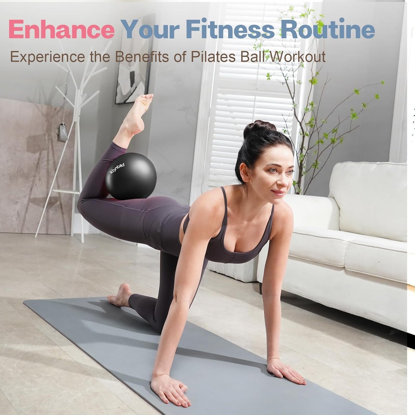 kisnbld Kleiner Gymnastikball, 9 Zoll Mini Pilates Ball, Anti-Burst und Rutschfester Mini Yoga Ball für Stabilität, Fitness, Physiotherapie, Dehnung und Rumpfkrafttraining zu Hause, im Fitnessstudio und Büro