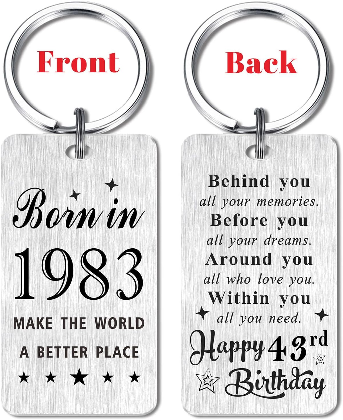 Gezxin Happy Birthday Schlüsselanhänger Geschenke für Frauen Männer - Personalisierter Edelstahl Geburtstagsschlüsselanhänger - Mach die Welt zu einem besseren Ort