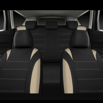 CAR Pass Neoprene Waterproof Two Front Car Seat Covers Set- Universal Fit for Vehicles, Airbag Compatiable(Black)