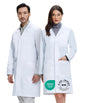 Dr. James 100% Cotton Unisex Lab Coat – White Medical Coat, Classic Fit, 2 Hip Pockets & 1 Chest Pocket, Concealed Snaps