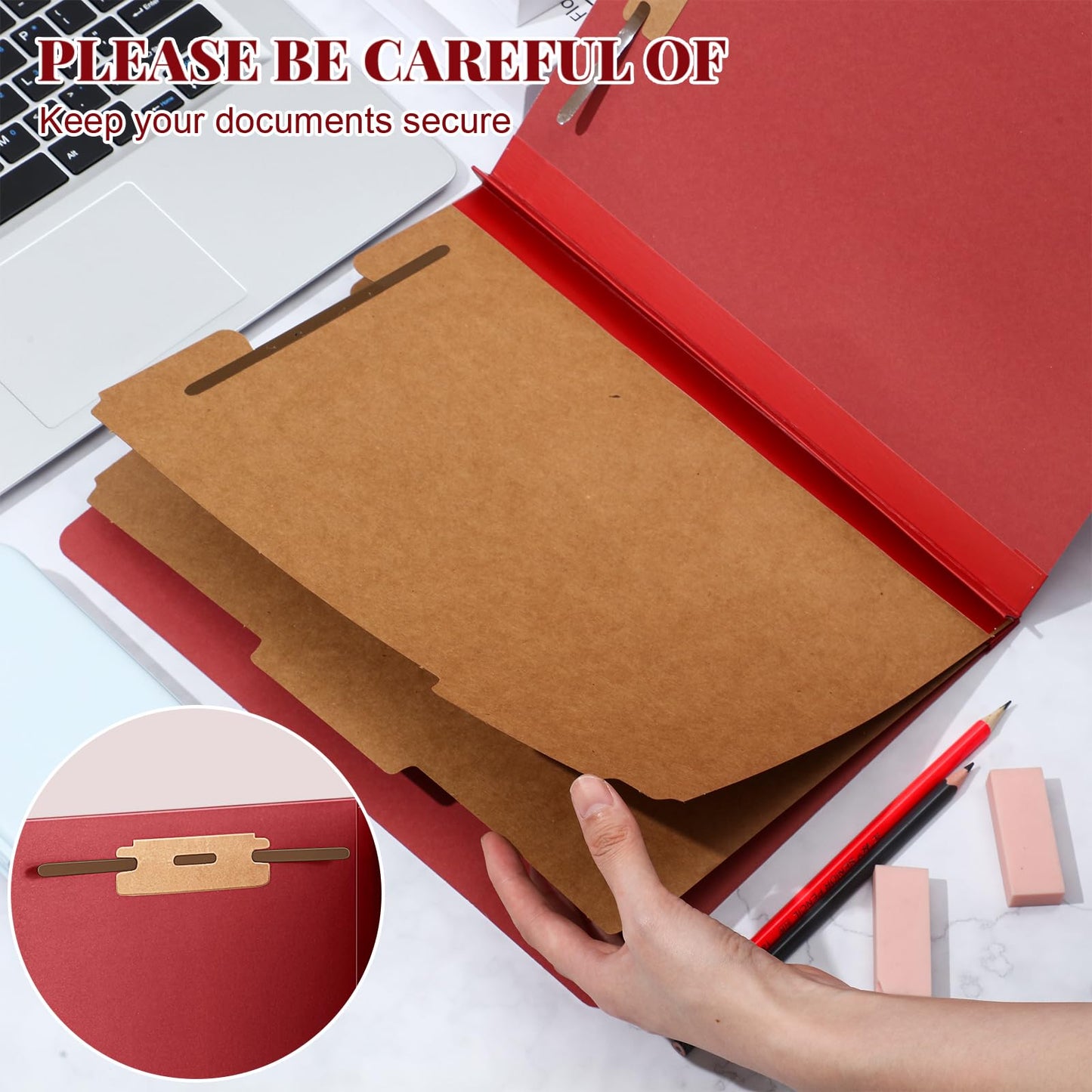 Skyygemm 24 Pcs Classification Folders Letter Size Bulk - 2 Dividers Pressboard File Folder with 3. 5 Inch Expansion, 2 Prongs Fastener, Heavy Duty Office File Organizer for Teacher Medical (Yellow)