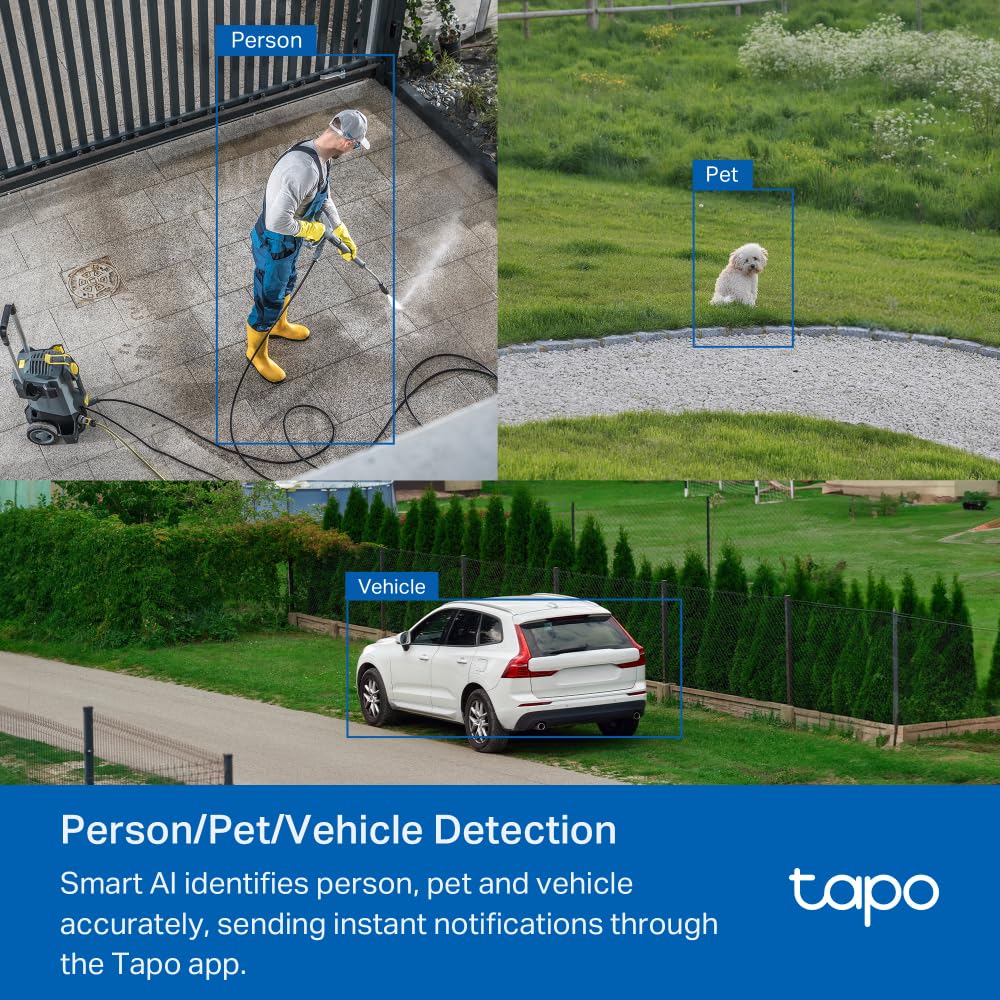 Tapo 1080P Outdoor Wired Pan/Tilt Security Wi-Fi Camera, 360° View, Motion Tracking, Works with Alexa & Google Home, Night Vision, Free AI Detection, Cloud & SD Card Storage(up to 512GB), Tapo C500…