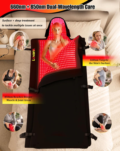 Red Light Therapy Mat for Full Body Pain Relief, 83" × 33", Medical-Grade TPU Light Therapy Blanket with 2710 Dual-Wave LEDs (660nm & 850nm)