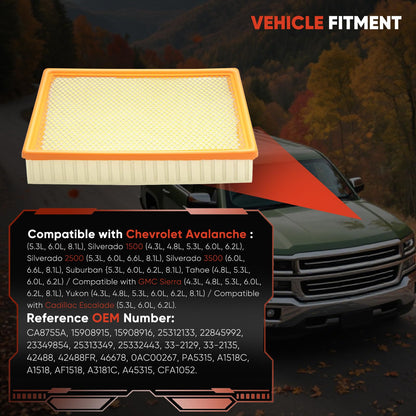 CA10262 Engine Air Filter Fit Ford Expedition/F150/F250/F350 (2007-2021) & Lincoln Navigator Replaces FA1883, 7C3Z9601A, A35642