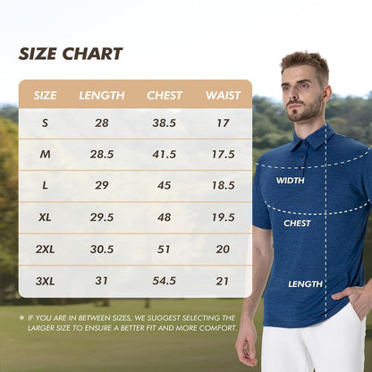 Polohemden für Herren – schnell trocknende, feuchtigkeitsableitende schwarze Kurzarm-Performance-Golf-T-Shirts für Freizeit, Arbeit, Sport
