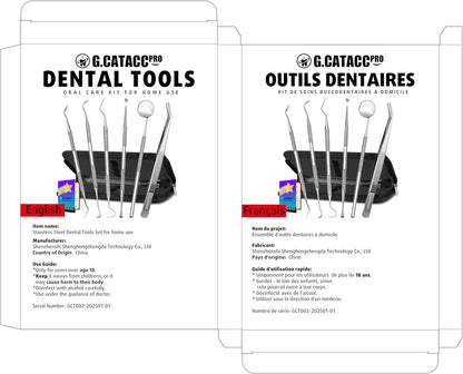 G.CATACC Zahnarztwerkzeuge, Zahnreinigungswerkzeuge Hygiene-Kit, Plaqueentferner für Zähne, Professioneller Zahnsteinentferner aus Edelstahl – mit Etui