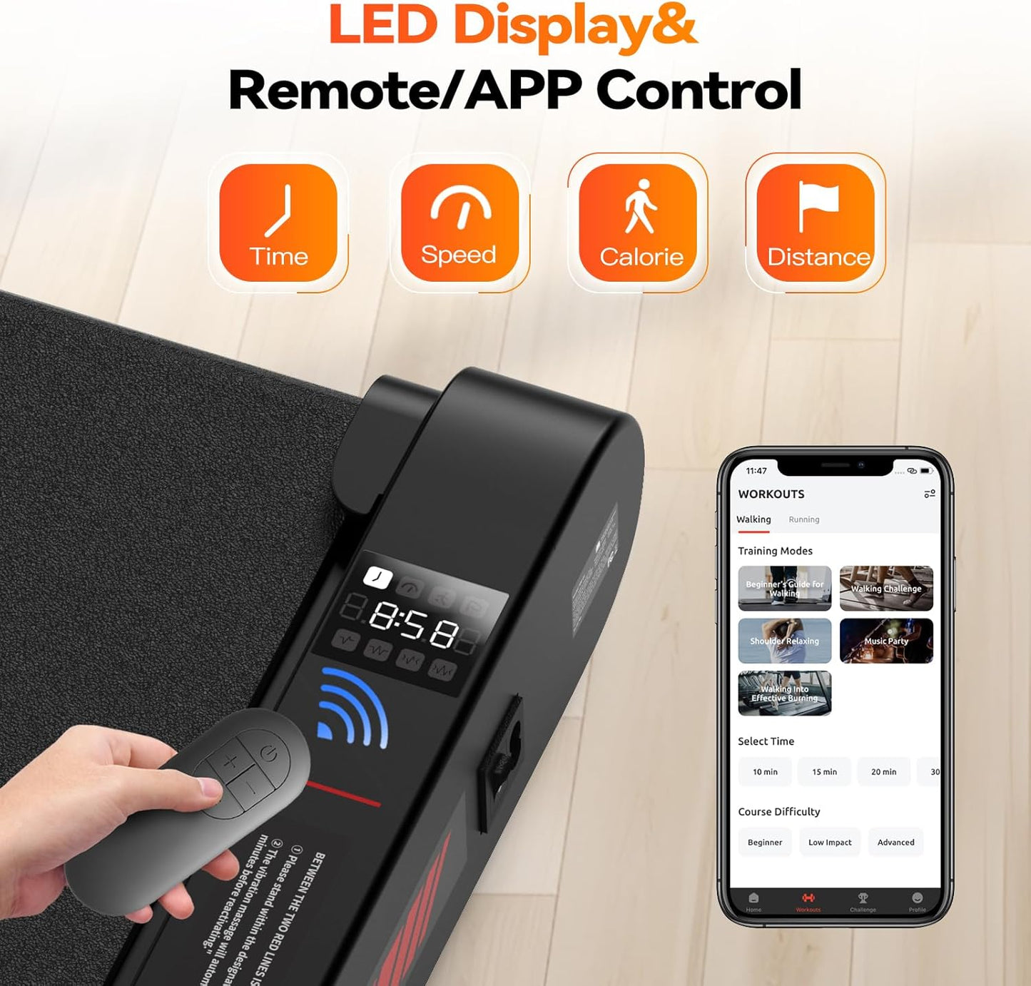 Sperax Walking Vibration Pad, 4 in 1 Treadmill, Walking Treadmill Pad for Home, Treadmills with Remote Control and APP