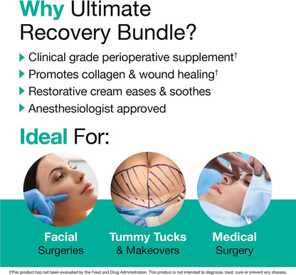 VitaMedica | Ultimate Recovery Bundle | Surgery Prep | Wound Healing | Supplements | Arnica K Oxide Cream | Hot Cold Packs | 30 Day Supply | Arnica Montana | Bromelain | Vitamin A | B Complex