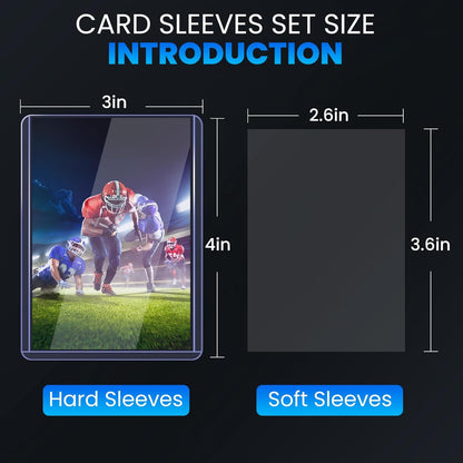 150 Hüllen Kartenhüllen Toploader für Karten, 3" x 4" Baseballkarten-Schutzhüllen, Sammelkarten-Hüllen Hartplastik passend für Baseball-, Footballkarten (50 Hard Sleeve + 100 Soft Sleeve)